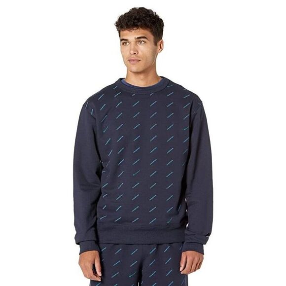 Champion Sweatshirt Mens Size XL Navy Powerblend All Over Print Crew Athletic - Picture 1 of 10